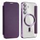 For Samsung Galaxy S24+ 5G MagSafe Magnetic RFID Anti-theft Leather Phone Case(Dark Purple)