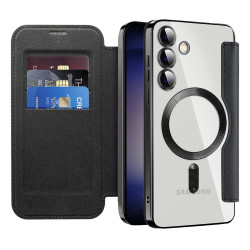 For Samsung Galaxy S24+ 5G MagSafe Magnetic RFID Anti-theft Leather Phone Case(Black)