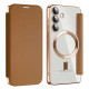 For Samsung Galaxy S24+ 5G MagSafe Magnetic RFID Anti-theft Leather Phone Case(Brown)