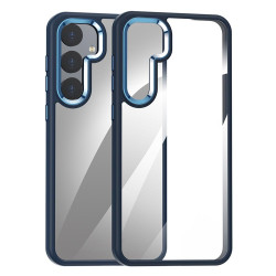 For Samsung Galaxy S24+ 5G Anti-fingerprint Highly Transparent PC Phone Case(Blue)