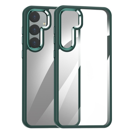 For Samsung Galaxy S24+ 5G Anti-fingerprint Highly Transparent PC Phone Case(Green)