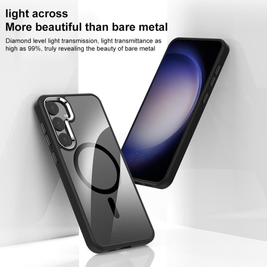 For Samsung Galaxy S24+ 5G MagSafe Anti-fingerprint Highly Transparent PC Phone Case(White)