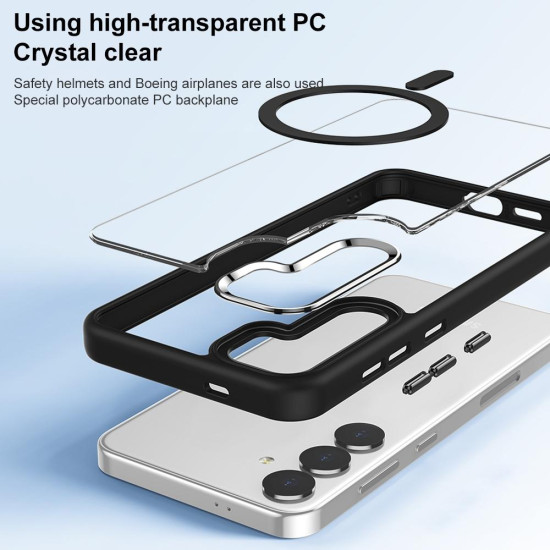 For Samsung Galaxy S24+ 5G MagSafe Anti-fingerprint Highly Transparent PC Phone Case(Green)