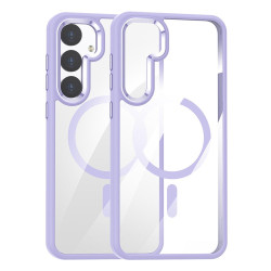 For Samsung Galaxy S24+ 5G MagSafe Anti-fingerprint Highly Transparent PC Phone Case(Purple)