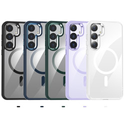 For Samsung Galaxy S24+ 5G MagSafe Anti-fingerprint Highly Transparent PC Phone Case(Purple)