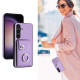 For Samsung Galaxy S24+ 5G Organ Card Bag Ring Holder PU Phone Case with Lanyard(Purple)