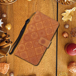For Samsung Galaxy S24+ 5G Ethnic Style Embossed Pattern Leather Phone Case(Brown)