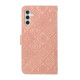 For Samsung Galaxy S24+ 5G Ethnic Style Embossed Pattern Leather Phone Case(Pink)