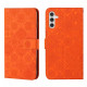 For Samsung Galaxy S24+ 5G Ethnic Style Embossed Pattern Leather Phone Case(Orange)