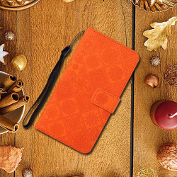 For Samsung Galaxy S24+ 5G Ethnic Style Embossed Pattern Leather Phone Case(Orange)
