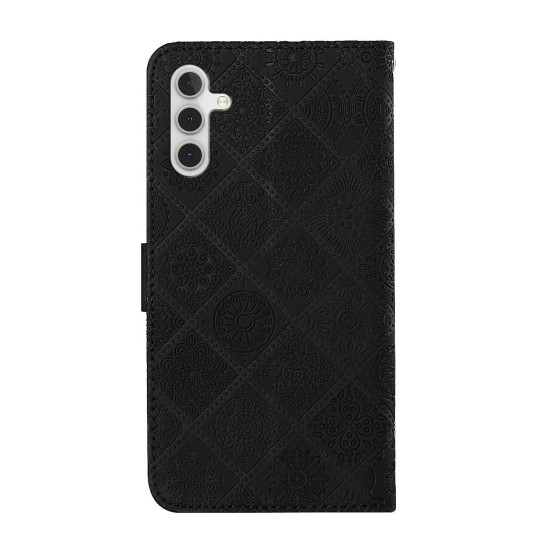 For Samsung Galaxy S24+ 5G Ethnic Style Embossed Pattern Leather Phone Case(Black)