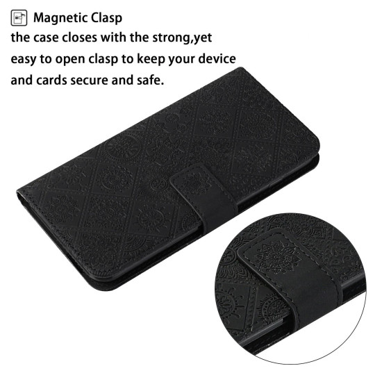 For Samsung Galaxy S24+ 5G Ethnic Style Embossed Pattern Leather Phone Case(Black)