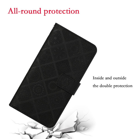 For Samsung Galaxy S24+ 5G Ethnic Style Embossed Pattern Leather Phone Case(Black)