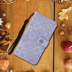 For Samsung Galaxy S24+ 5G Ethnic Style Embossed Pattern Leather Phone Case(Purple)