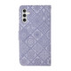 For Samsung Galaxy S24+ 5G Ethnic Style Embossed Pattern Leather Phone Case(Purple)