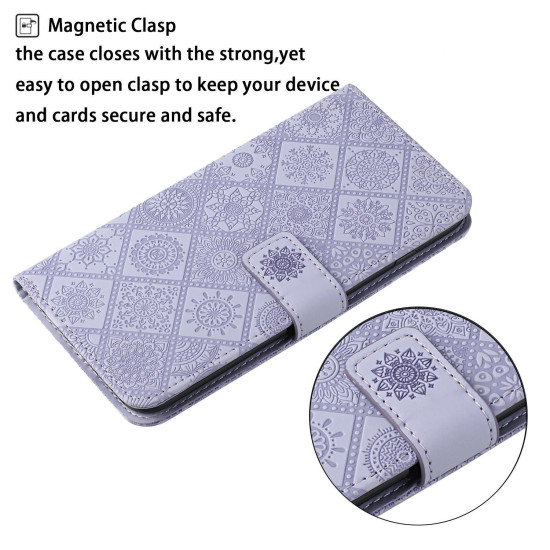 For Samsung Galaxy S24+ 5G Ethnic Style Embossed Pattern Leather Phone Case(Purple)