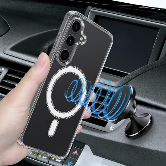 For Samsung Galaxy S24+ 5G MagSafe Magnetic Acrylic TPU Phone Case(Transparent)