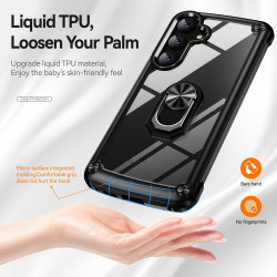 For Samsung Galaxy S24+ 5G TPU + PC Lens Protection Phone Case with Ring Holder(Black)