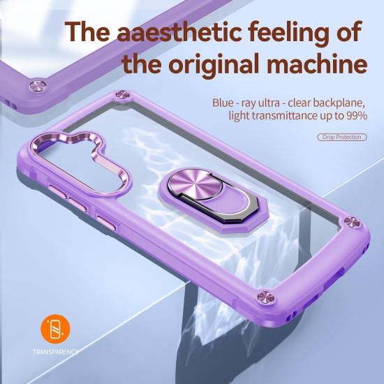 For Samsung Galaxy S24+ 5G TPU + PC Lens Protection Phone Case with Ring Holder(Purple)