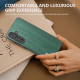 For Samsung Galaxy S24+ 5G ABEEL Wood Texture PU Phone Case(Green)