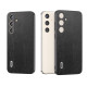 For Samsung Galaxy S24+ 5G ABEEL Wood Texture PU Phone Case(Black)