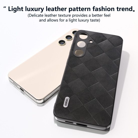 For Samsung Galaxy S24+ 5G ABEEL Weave Plaid PU Phone Case(Black)