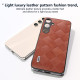 For Samsung Galaxy S24+ 5G ABEEL Weave Plaid PU Phone Case(Brown)