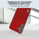 For Samsung Galaxy S24+ 5G ABEEL Genuine Leather Crocodile Pattern Phone Case(Red)