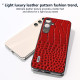For Samsung Galaxy S24+ 5G ABEEL Genuine Leather Crocodile Pattern Phone Case(Red)