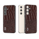 For Samsung Galaxy S24+ 5G ABEEL Genuine Leather Crocodile Pattern Phone Case(Coffee)