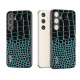 For Samsung Galaxy S24+ 5G ABEEL Genuine Leather Crocodile Pattern Phone Case(Blue)