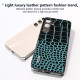 For Samsung Galaxy S24+ 5G ABEEL Genuine Leather Crocodile Pattern Phone Case(Blue)