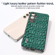 For Samsung Galaxy S24+ 5G ABEEL Genuine Leather Sky Series Phone Case with Holder(Green)