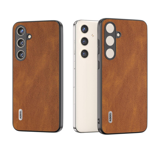 For Samsung Galaxy S24+ 5G ABEEL Retro Texture PU Phone Case(Brown)