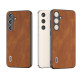 For Samsung Galaxy S24+ 5G ABEEL Retro Texture PU Phone Case(Brown)