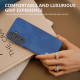 For Samsung Galaxy S24+ 5G ABEEL Retro Texture PU Phone Case(Blue)