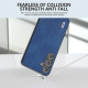 For Samsung Galaxy S24+ 5G ABEEL Retro Texture PU Phone Case(Blue)