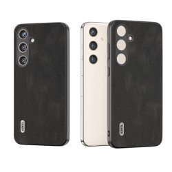 For Samsung Galaxy S24+ 5G ABEEL Retro Texture PU Phone Case(Black)