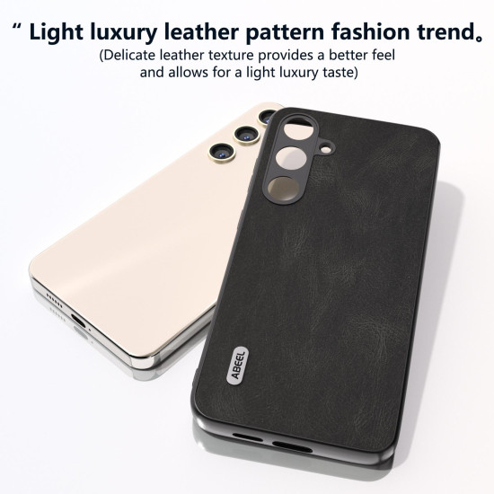 For Samsung Galaxy S24+ 5G ABEEL Retro Texture PU Phone Case(Black)