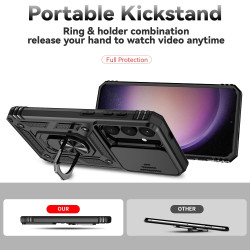For Samsung Galaxy S24+ 5G Sliding Camshield Holder Phone Case(Black)