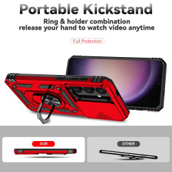 For Samsung Galaxy S24+ 5G Sliding Camshield Holder Phone Case(Red)