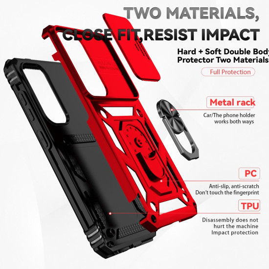 For Samsung Galaxy S24+ 5G Sliding Camshield Holder Phone Case(Red)