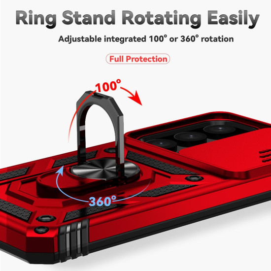 For Samsung Galaxy S24+ 5G Sliding Camshield Holder Phone Case(Red)