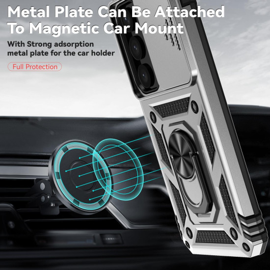 For Samsung Galaxy S24+ 5G Sliding Camshield Holder Phone Case(Silver)