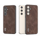For Samsung Galaxy S24+ 5G ABEEL Elegant Series PU Leather Black Edge Phone Case(Coffee)