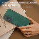 For Samsung Galaxy S24+ 5G ABEEL Elegant Series PU Leather Black Edge Phone Case(Green)