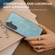 For Samsung Galaxy S24+ 5G ABEEL Elegant Series PU Leather Black Edge Phone Case(Light Blue)