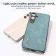 For Samsung Galaxy S24+ 5G ABEEL Elegant Series PU Leather Black Edge Phone Case(Light Blue)
