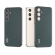For Samsung Galaxy S24+ 5G ABEEL Genuine Leather Elegant Black Edge Phone Case(Green)