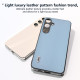 For Samsung Galaxy S24+ 5G ABEEL Genuine Leather Elegant Black Edge Phone Case(Sky Blue)